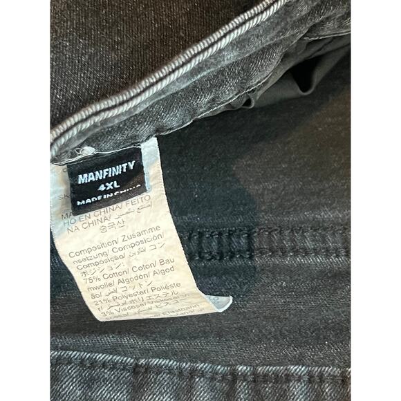 Manfinity Straight Black Jeans Mens 40x28 4XL - Picture 3 of 5